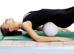 Exercise with a roll on the bottom